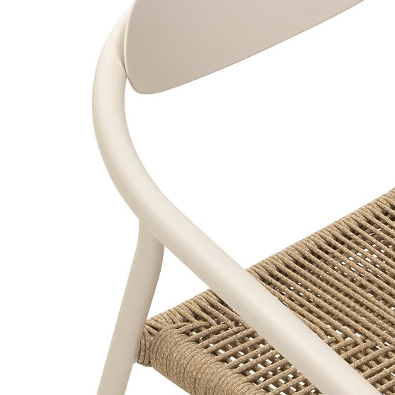 Garden Chair Piretto, Technorattan, Aluminum, Light Beige/Light Brown