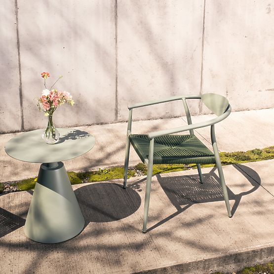 Garden Chair Piretto, Technorattan, Aluminum, Sage
