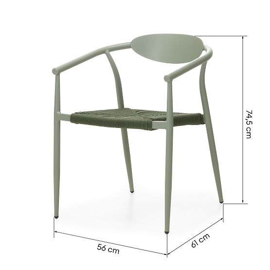 Garden Chair Piretto, Technorattan, Aluminum, Sage