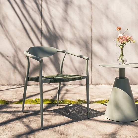 Garden Chair Piretto, Technorattan, Aluminum, Sage