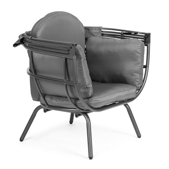 Garden Cocoon Chair with Folding Canopy Grey ModernHome