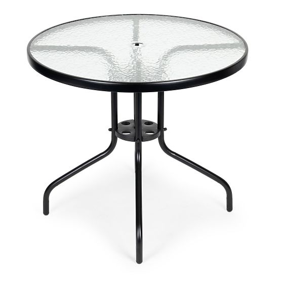 Garden Furniture Set: Table, 4 Chairs, Parasol