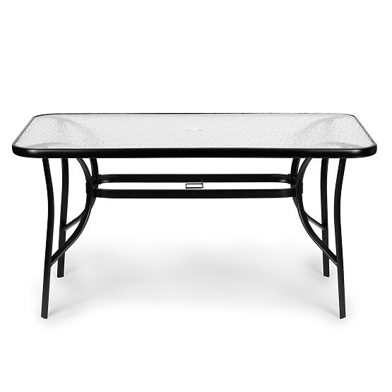 Garden Glass Table Wave 140x80cm Terrace Balcony