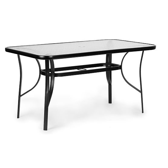 Garden Glass Table Wave 140x80cm Terrace Balcony