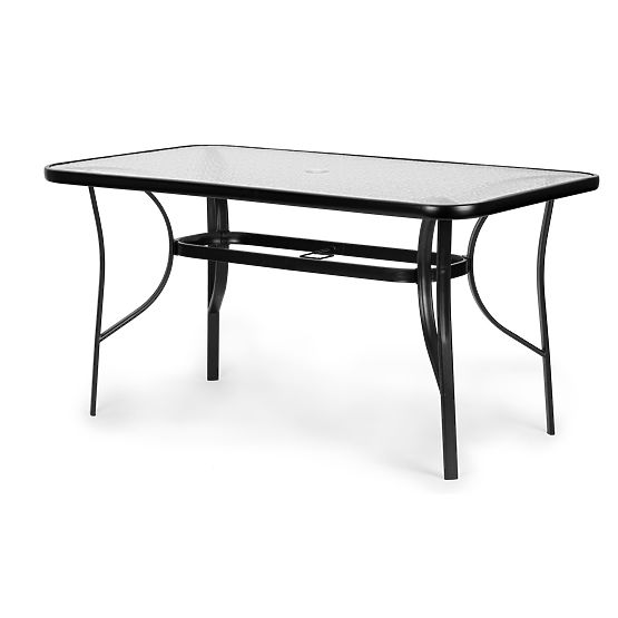 Garden Glass Table Wave 140x80cm Terrace Balcony