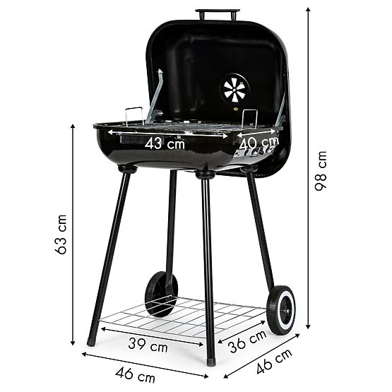 Garden Grill with Hinged Lid + Wheels