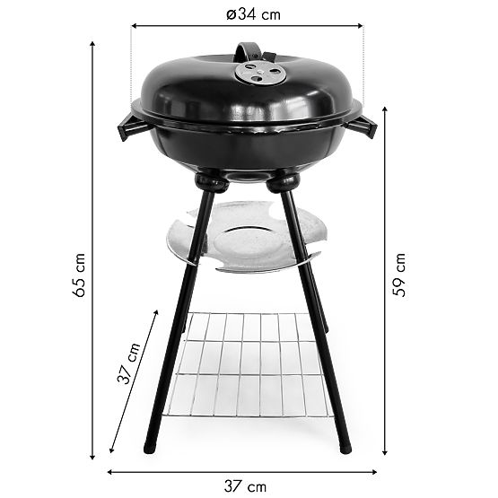 Garden Grill with Lid and Ashtray