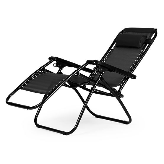 Garden Lounger Chair with Adjustable Backrest ZERO GRAVITY ModernHome - Black