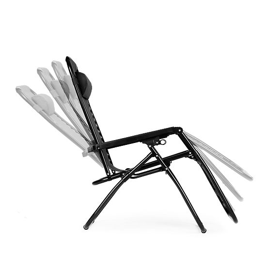 Garden Lounger Chair with Adjustable Backrest ZERO GRAVITY ModernHome - Black