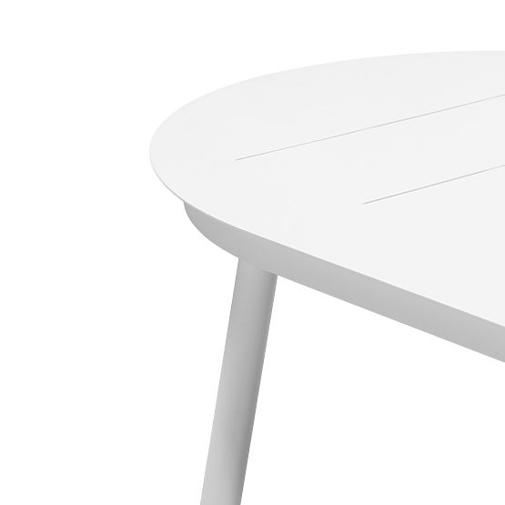 Garden Set Marinelli, Extendable Table 230-300 cm + 8 Chairs, Aluminum, White