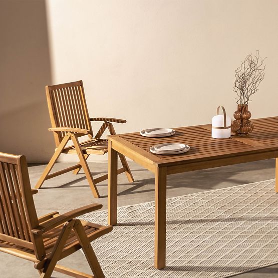 Garden Table Familis, 160 cm, Teak Look, FSC Eucalyptus Wood