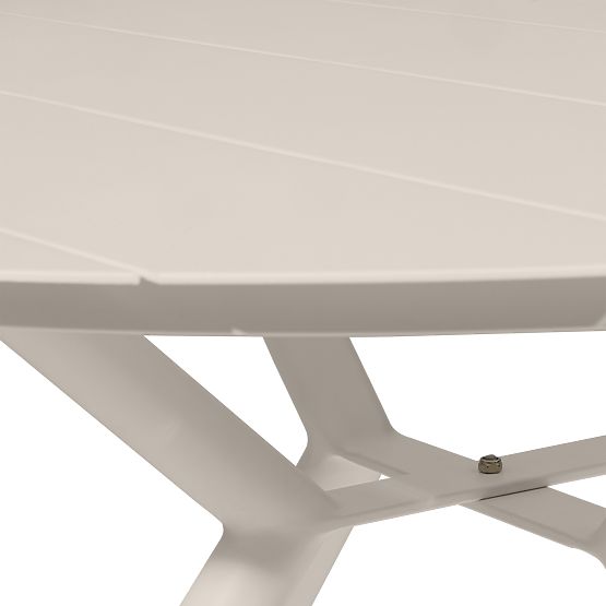 Garden Table Piretto 126.5 cm, Aluminum, Round, Light Beige