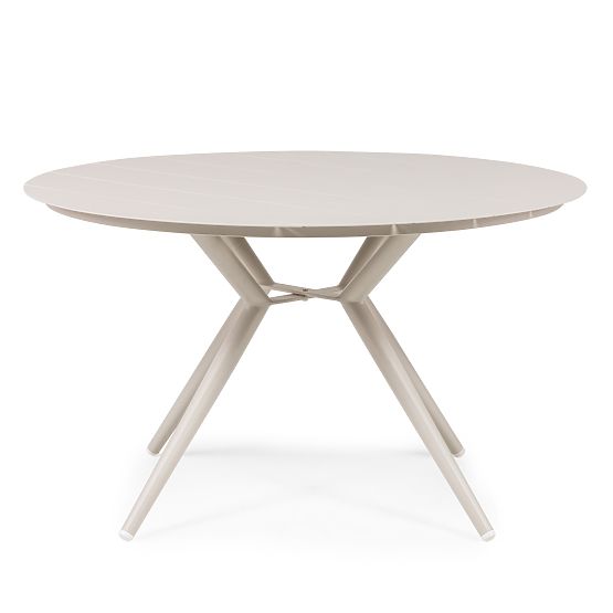 Garden Table Piretto 126.5 cm, Aluminum, Round, Light Beige