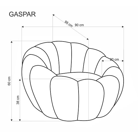 GASPAR Cream Relaxation Armchair (1p=1 piece)