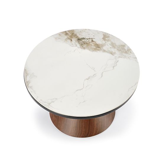 GENESIS Coffee Table White Marble / Walnut / Gold (2pcs=1set)