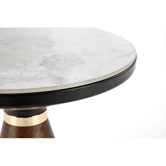 GENESIS_S conference table white marble / walnut / gold