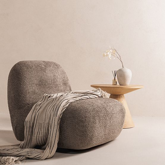 Giorgia Relaxation Chair with Swivel Base, Brown-Grey