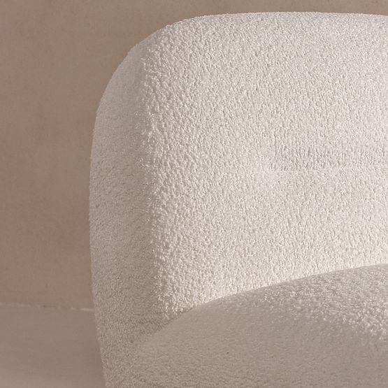 Giorgia Relaxation Chair with Swivel Base, Cream, Boucle