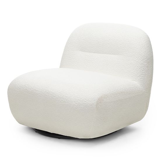 Giorgia Relaxation Chair with Swivel Base, Cream, Boucle