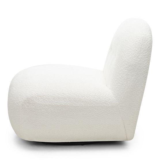 Giorgia Relaxation Chair with Swivel Base, Cream, Boucle