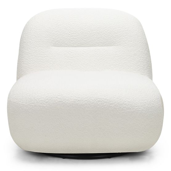 Giorgia Relaxation Chair with Swivel Base, Cream, Boucle