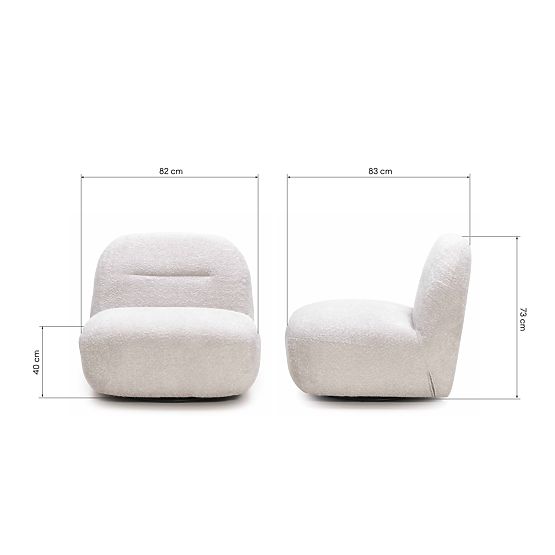 Giorgia Relaxation Chair with Swivel Base, Gray-Beige