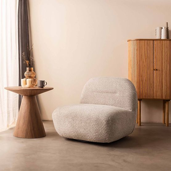 Giorgia Relaxation Chair with Swivel Base, Gray-Beige