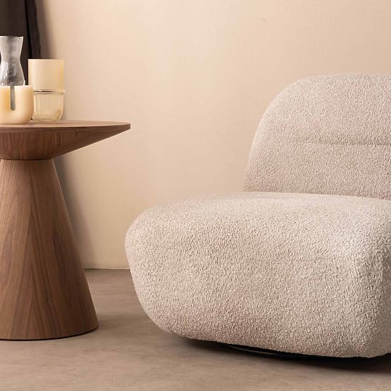Giorgia Relaxation Chair with Swivel Base, Gray-Beige