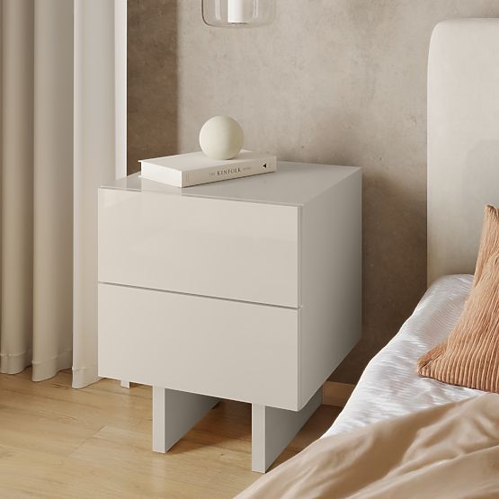 Glim Nightstand, Cashmere, Glossy