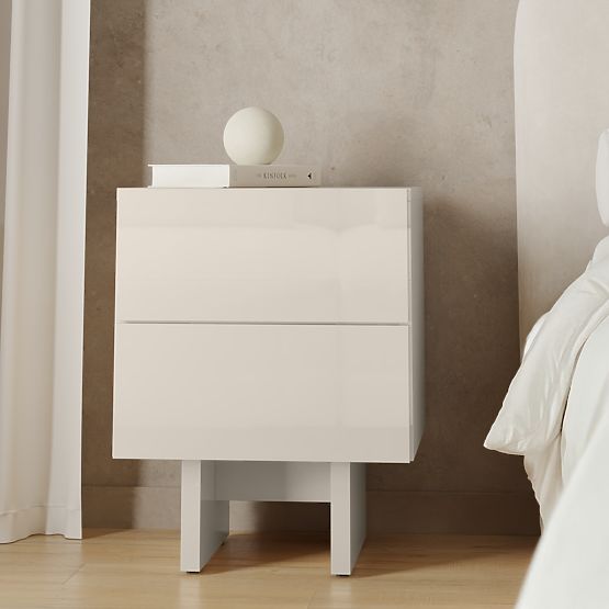 Glim Nightstand, Cashmere, Glossy