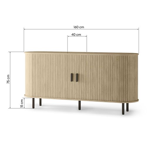 Gliss Dresser, Rounded, Slats, Light Oak