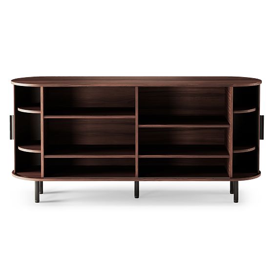 Gliss Sideboard, Rounded, Slats, Dark Walnut