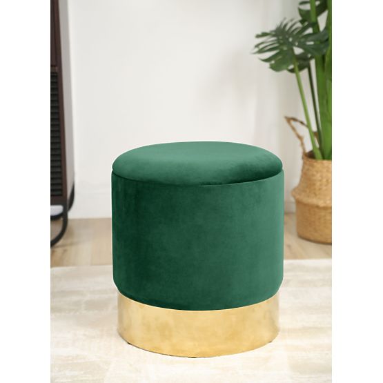 GOLDEN BOTTLE GREEN POUF