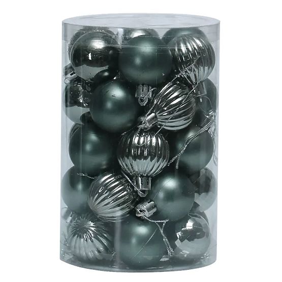 GREEN CHRISTMAS BALLS 34 PCS SYSD1688-027