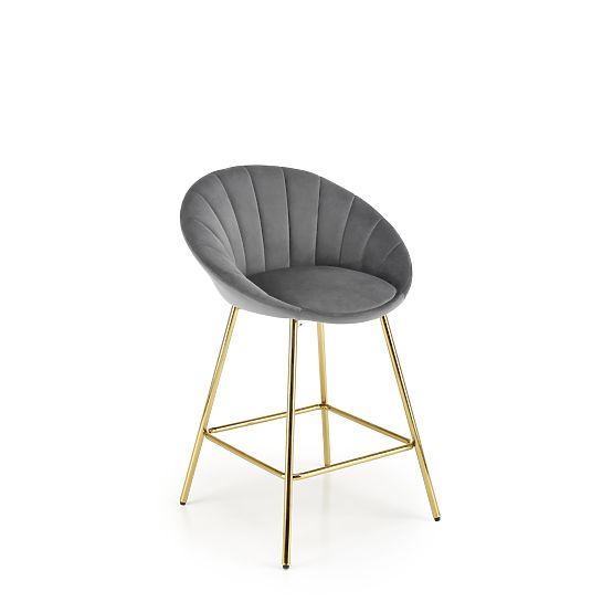 H112 Bar Stool Gray/Gold (2pcs)