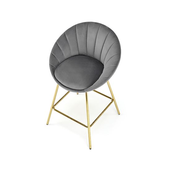 H112 Bar Stool Gray/Gold (2pcs)