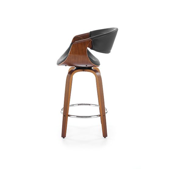 H123 Bar Stool Black / Walnut (1p=1pc)