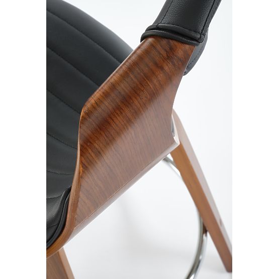 H123 Bar Stool Black / Walnut (1p=1pc)