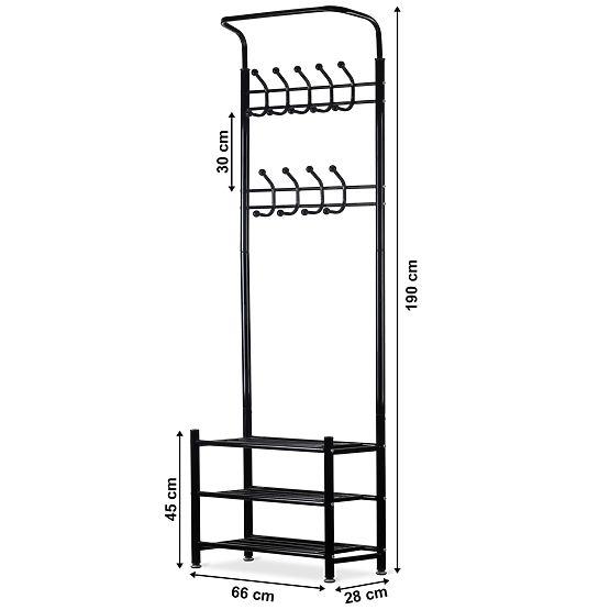 Hanger with shelf for shoes - Black