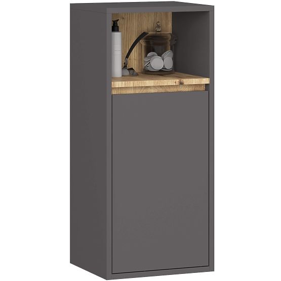 HANGING BATHROOM CABINET VAMI W35 1D 1W GRAPHITE GRAY / ARTISAN OAK