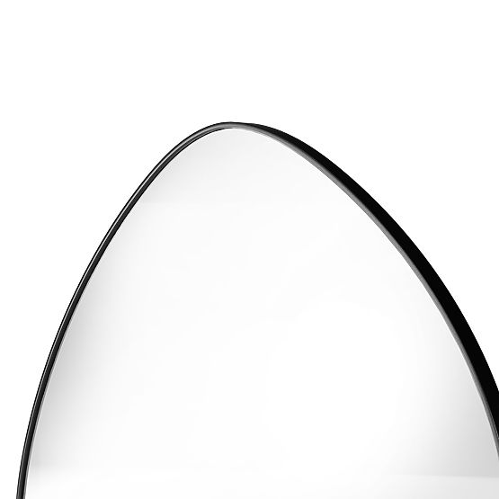 Hanging Mirror in Black Frame Alonzo, 64x60 cm, Irregular Shape