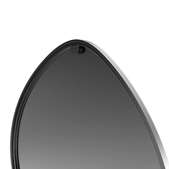 Hanging Mirror in Black Frame Alonzo, 64x60 cm, Irregular Shape