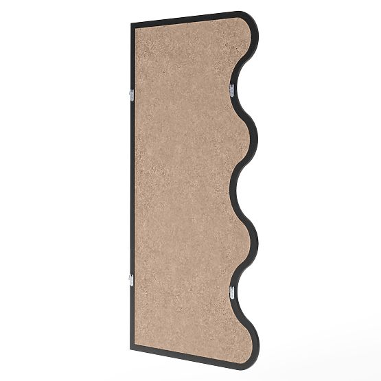 Hanging Mirror in Wavy Frame Noelie, 140x70 cm, Rectangular, Paulownia Wood, Black