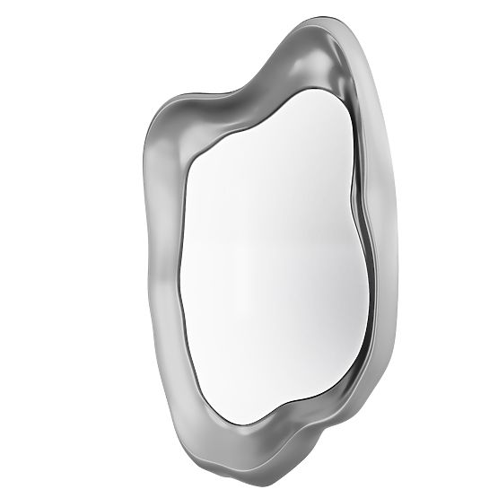 Hanging Mirror Leonardo, 60x90 cm, Irregular Shape, Silver