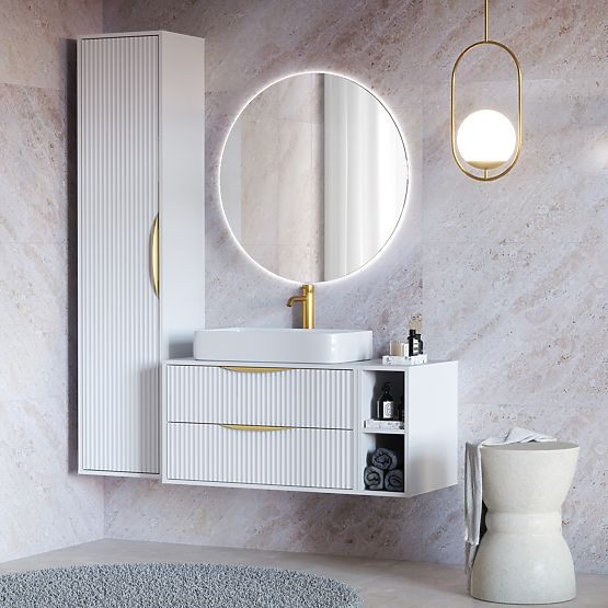 Hanging Mirror with LED Lighting Andrea 80 cm, Round, Anti-Fog