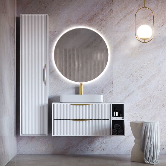 Hanging Mirror with LED Lighting Andrea 80 cm, Round, Anti-Fog