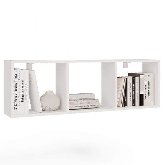 Hanging Shelf COBI 1X3 - Modern Wall Shelf 3 Compartments Matte White