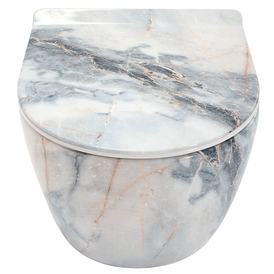 Hanging Toilet Bowl Carlos Slim Rimless Granite Shiny N