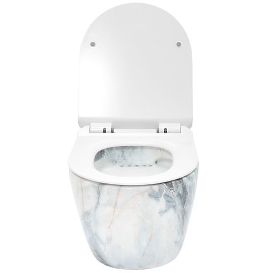 Hanging Toilet Bowl Carlos Slim Rimless Granite Shiny N
