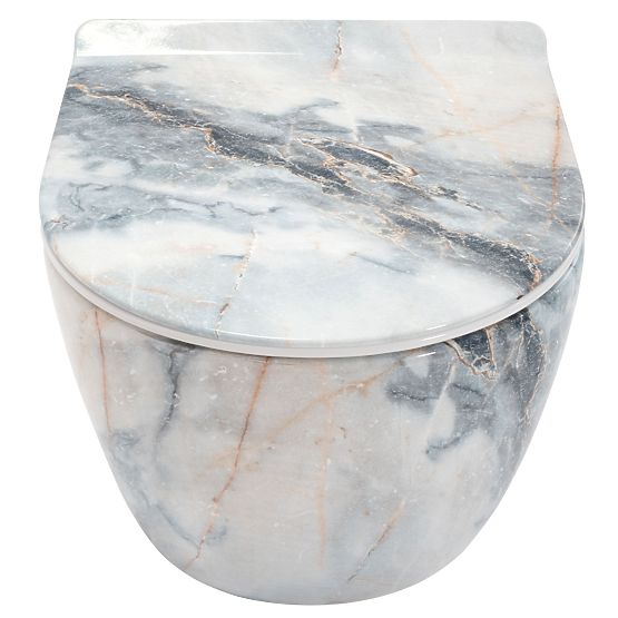 Hanging Toilet Bowl Carlos Slim Rimless Granite Shiny N
